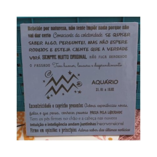 Porta copo/ ímã decorativo Signo Aquário