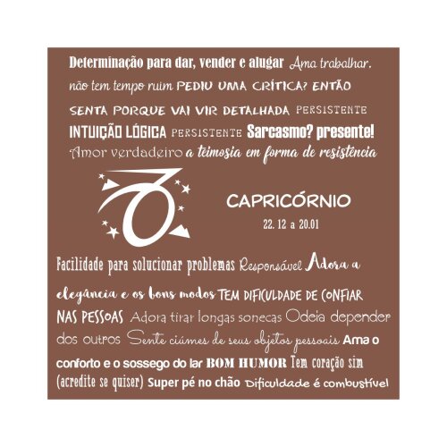 Porta copo/ ímã decorativo Signo Capricórnio