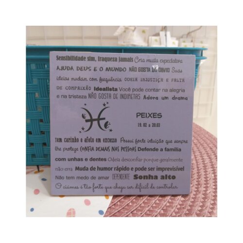 Porta copo/ ímã decorativo Signo Peixes