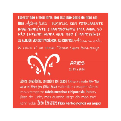 Porta copo/ ímã decorativo Signo Áries