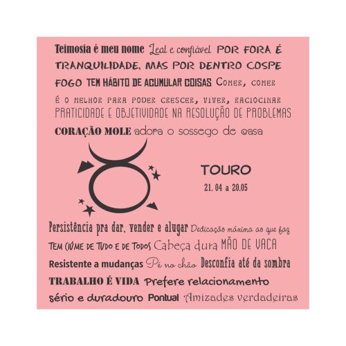 Porta copo/ ímã decorativo Signo Touro