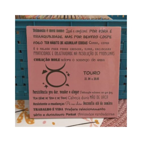 Porta copo/ ímã decorativo Signo Touro