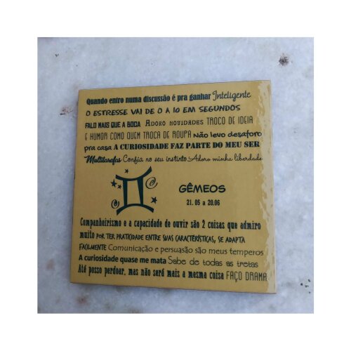 Porta copo/ ímã decorativo Signo Gêmeos
