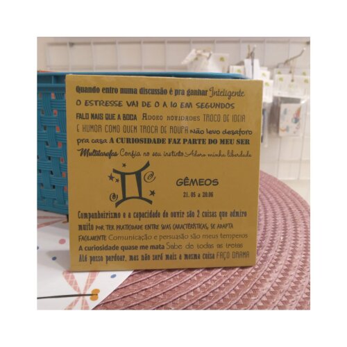 Porta copo/ ímã decorativo Signo Gêmeos