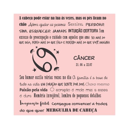 Porta copo/ ímã decorativo Signo Câncer