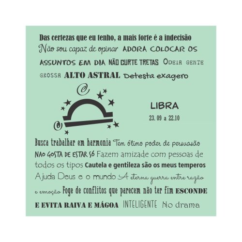 Porta copo/ ímã decorativo Signo Libra