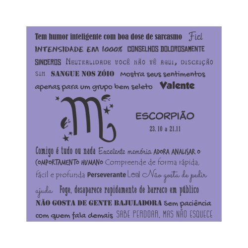 Porta copo/ ímã decorativo Signo Escorpião