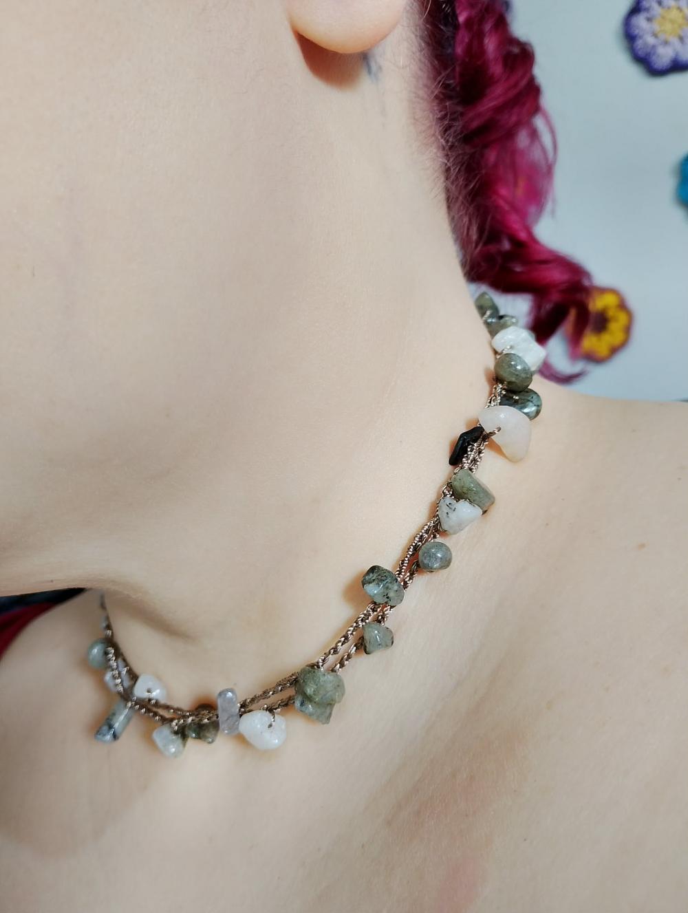 Colar Choker Labradorita
