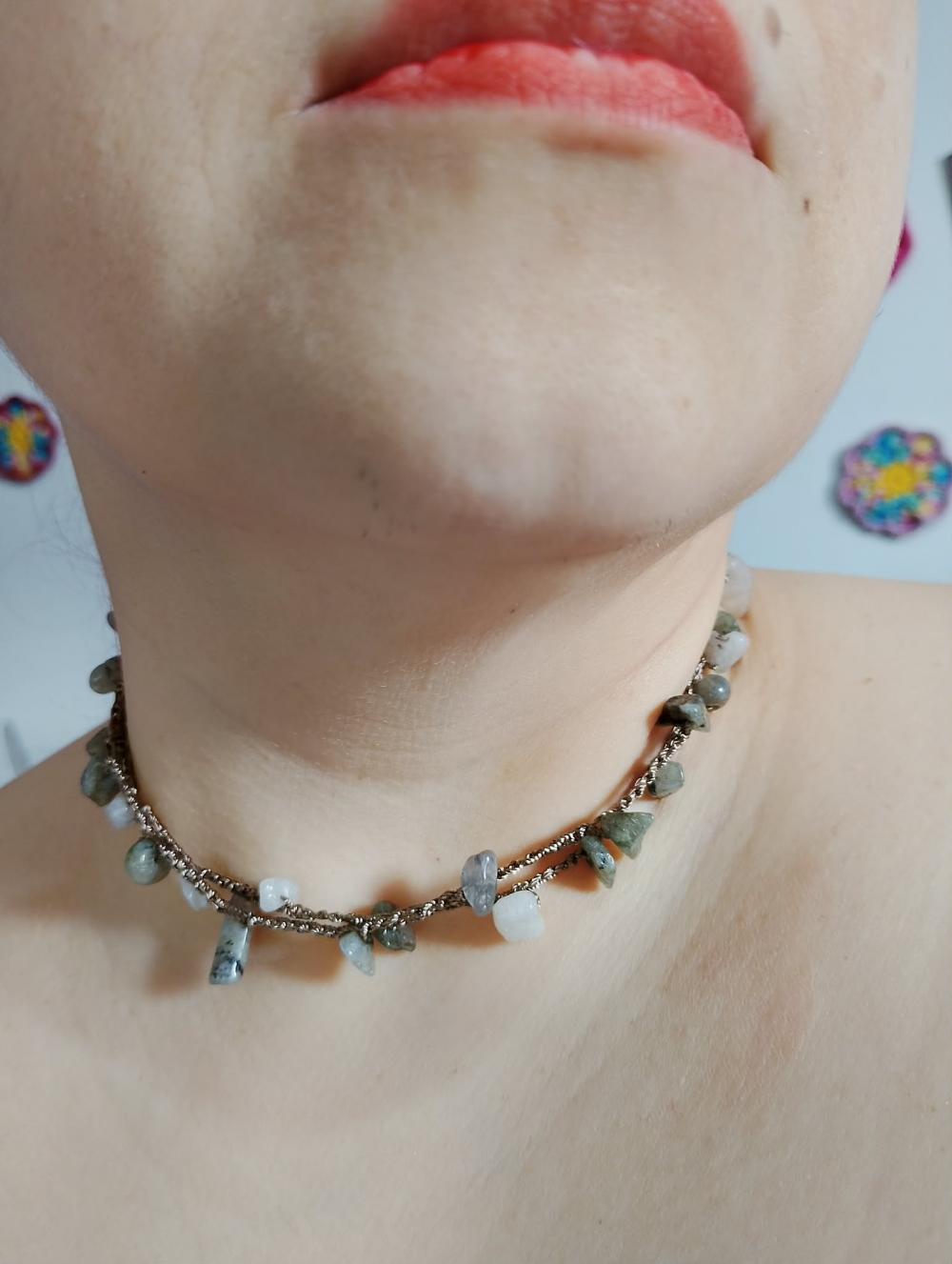 Colar Choker Labradorita