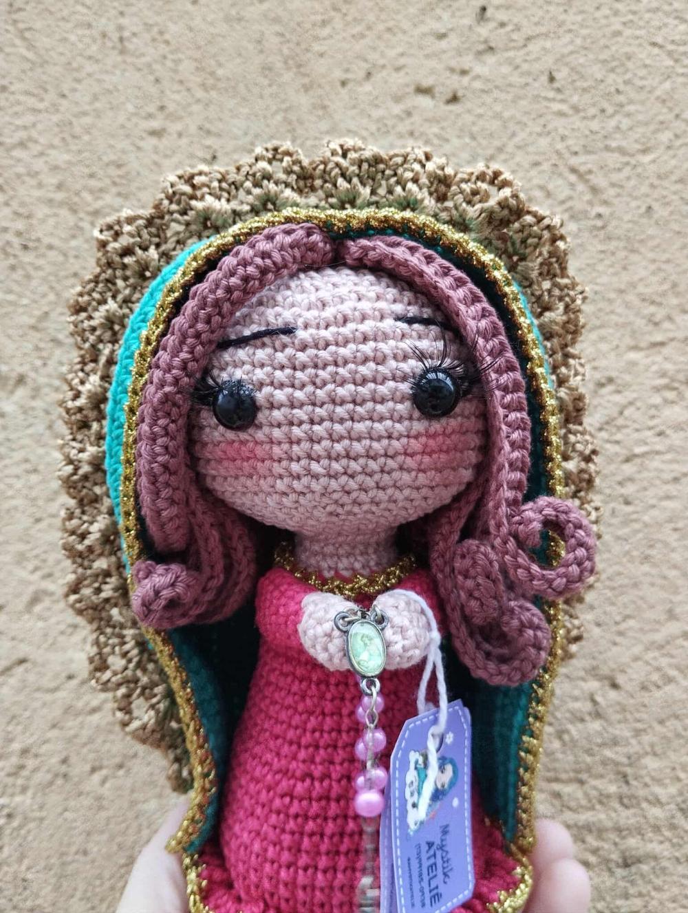 Nossa Senhora de Guadalupe em Crochê Santinha Amigurumi