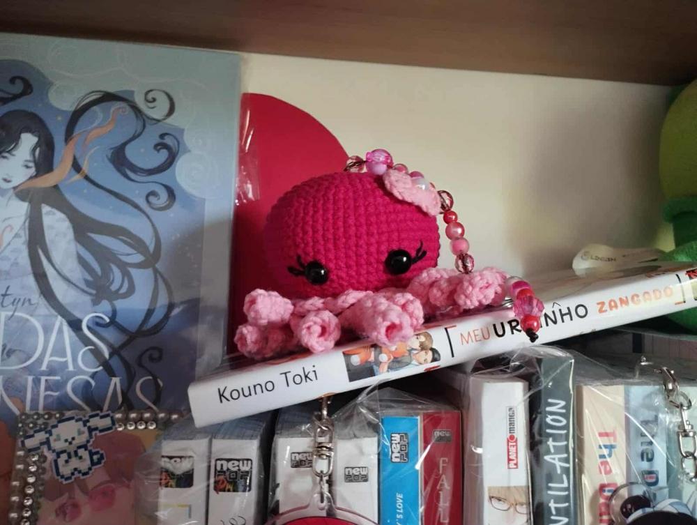 Jelly Fish Agua Viva Amigurumi em Crochê Chaveirinho