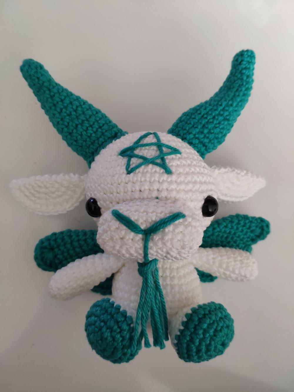 Baphomet Amigurumi Baphominho Crochê Artesanal Místico Esotéri
