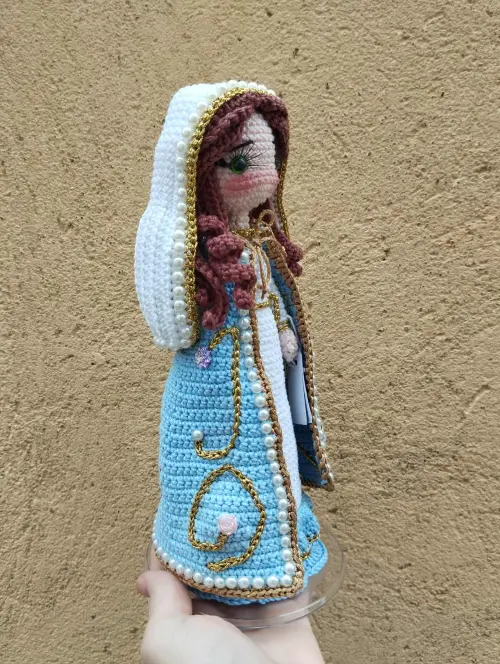 Nossa Senhora das Graças Amigurumi Santinha de Crochê Artesanat