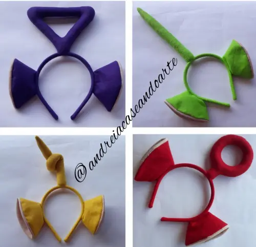 Tiaras Teletubbies com orelhas - kit
