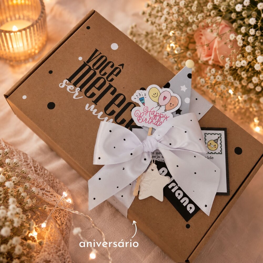 Presente Agradecimento Aniversário Branco - Kit Dose para o Cora