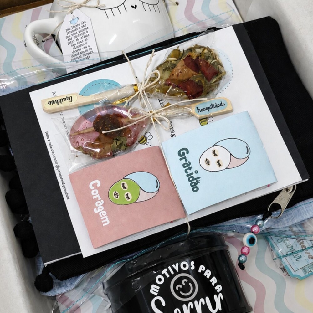 Kit Relax e Paciência Preto Personalizado Menarca Primeira Menst