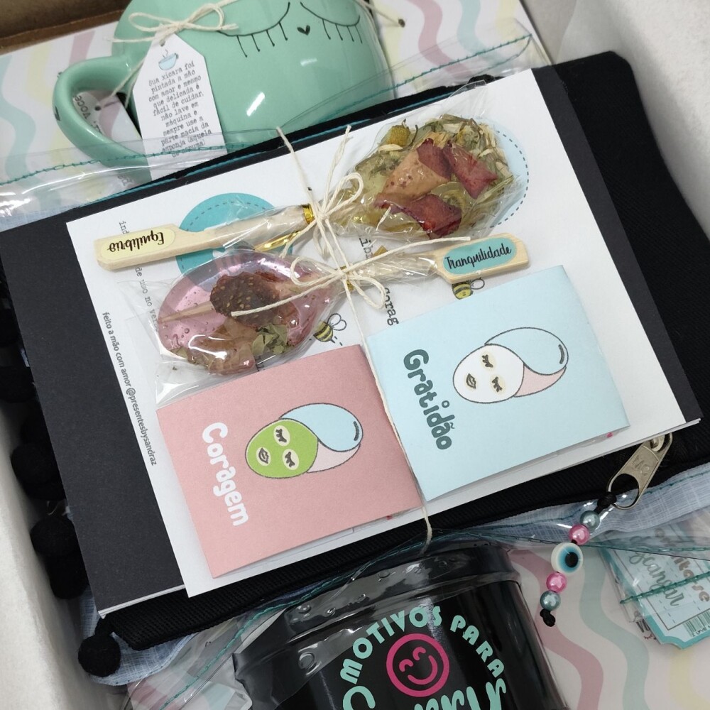 Kit Relax e Paciência Preto Personalizado Menarca Primeira Menst