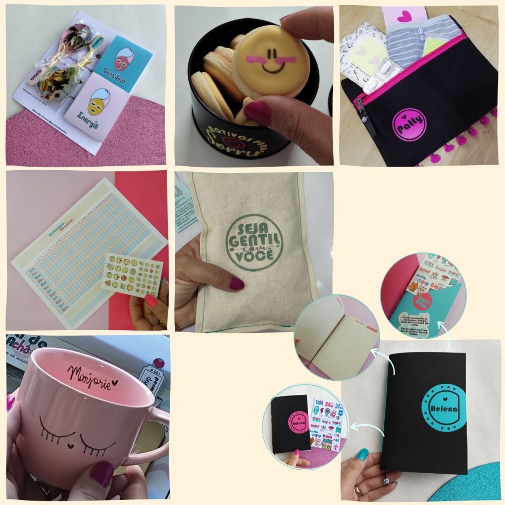 Kit Relax e Paciência Preto Personalizado Menarca Primeira Menst