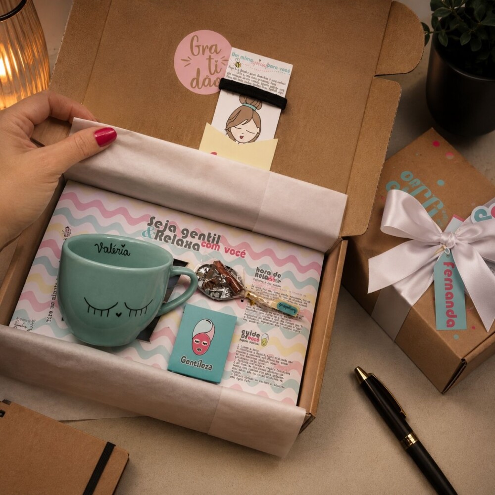 Kit com 10 Presente Corporativo - Kit de autocuidado personalizad