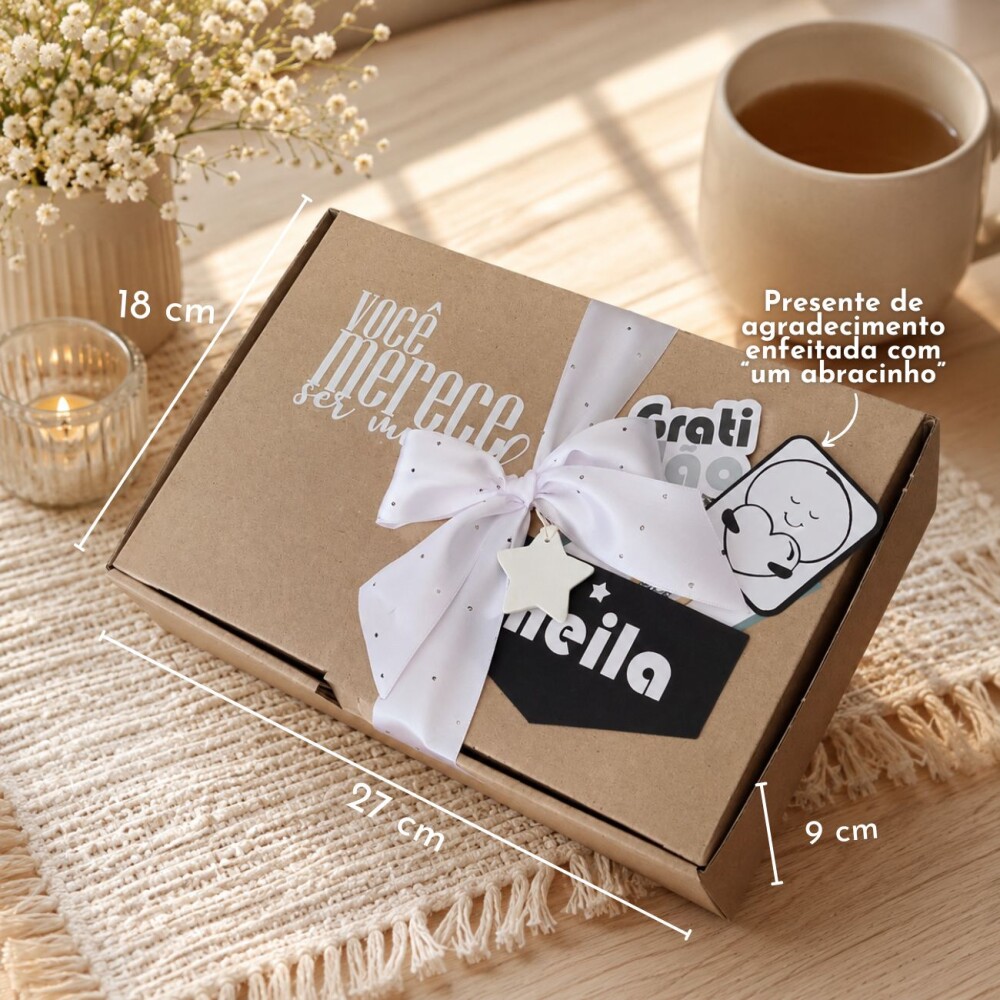 Kit Autocuidado Feminino Presente Criativo com Caneca Chá Spa Re