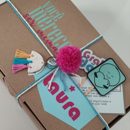 Kit Relax e Paciência Preto Personalizado Menarca Primeira Menst