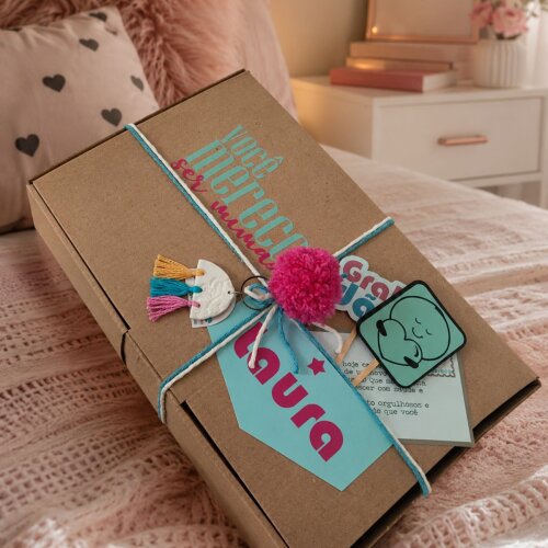 Kit Relax e Paciência Preto Personalizado Menarca Primeira Menst