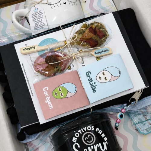 Kit Relax e Paciência Preto Personalizado Menarca Primeira Menst