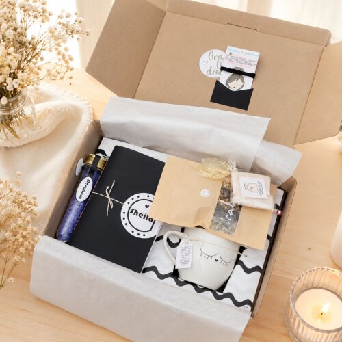 Kit Autocuidado Feminino Presente Criativo com Caneca Chá Spa Relaxamento Branco Pronta Entrega
