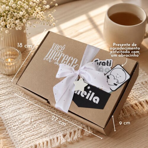 Kit Autocuidado Feminino Presente Criativo com Caneca Chá Spa Re