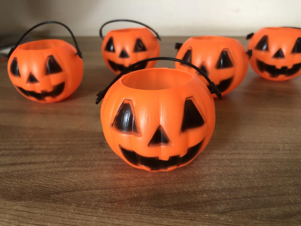 Mini Balde Abóbora Halloween 12 Un Pronta Entrega