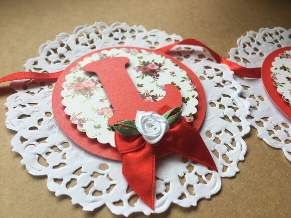 Bandeirinha Luxo Red Roses
