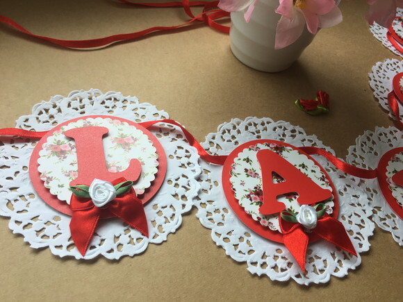 Bandeirinha Luxo Red Roses