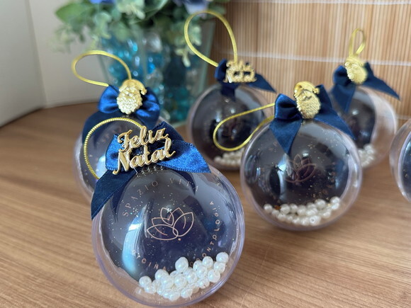 Bola de Natal Personalizada Logomarca (6 Unid)
