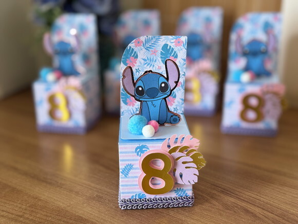 Caixinha Papel Cenário Luxo Stitch
