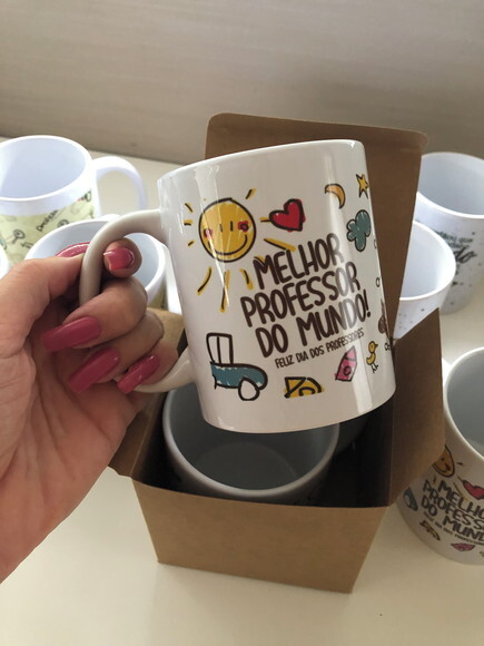 Caneca Porcelana C/caixa Kraft Dia dos Professores