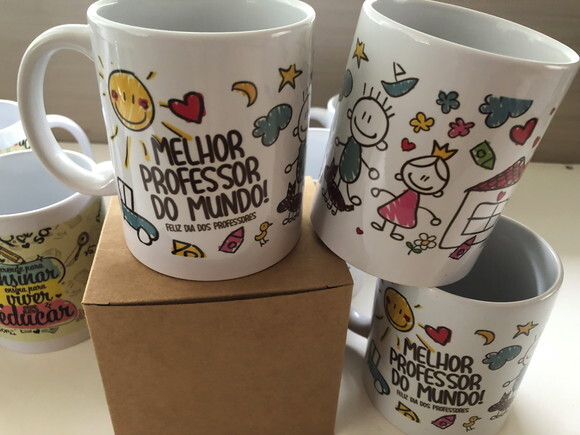 Caneca Porcelana C/caixa Kraft Dia dos Professores