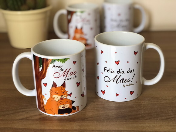 Caneca Porcelana Dia das Mães *linha Exclusiva - Autoral*