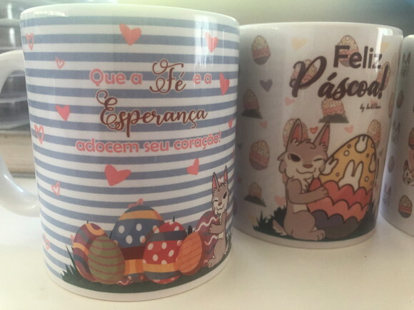 Caneca Porcelana Páscoa *linha Exclusiva - Autoral*