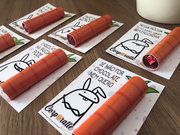 Cartão com Chocolate Baton - Flork Páscoa 20unid