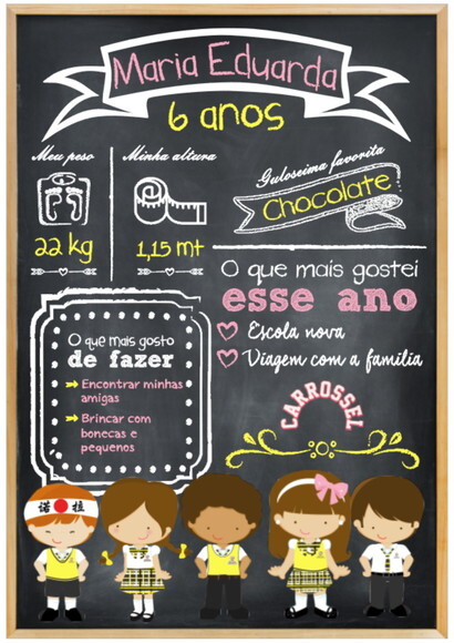 Chalkboard Carrossel A3 (qualquer outro tema também)
