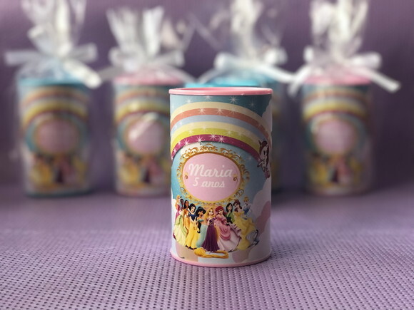 Cofrinho Papelão Embalado Princesas E Unicórnio