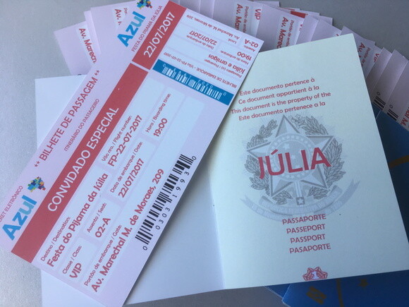 Convite Passaporte - Festa do Pijama