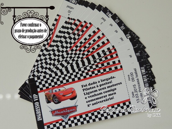 Convite Semplice Carros