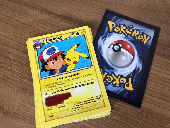Convite Semplice Carta Pokémon