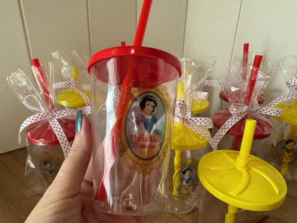 Copo twister 300ml Branca de Neve Princesa Embalado