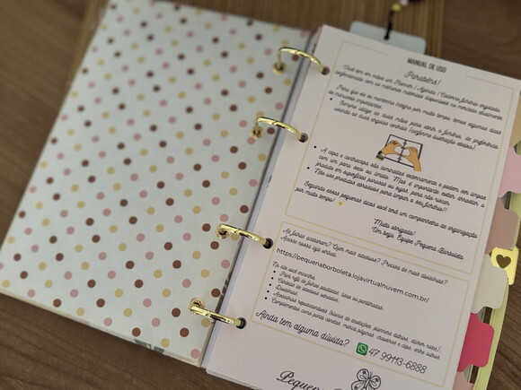 Fichário A5 Caderno Planner ou Agenda