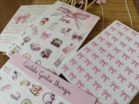Jogo de Bingo Personalizado Girlie Cute Things