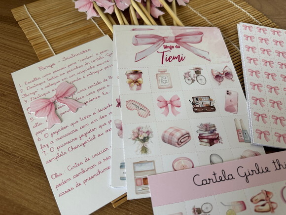 Jogo de Bingo Personalizado Girlie Cute Things