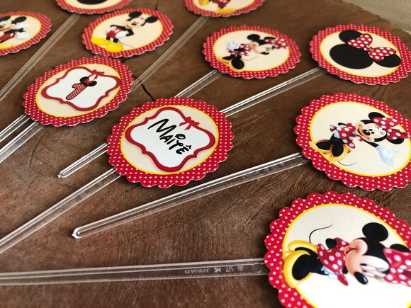 Pin Simples Minnie Mickey - 30 Unid