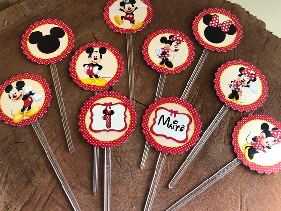 Pin Simples Minnie Mickey - 30 Unid